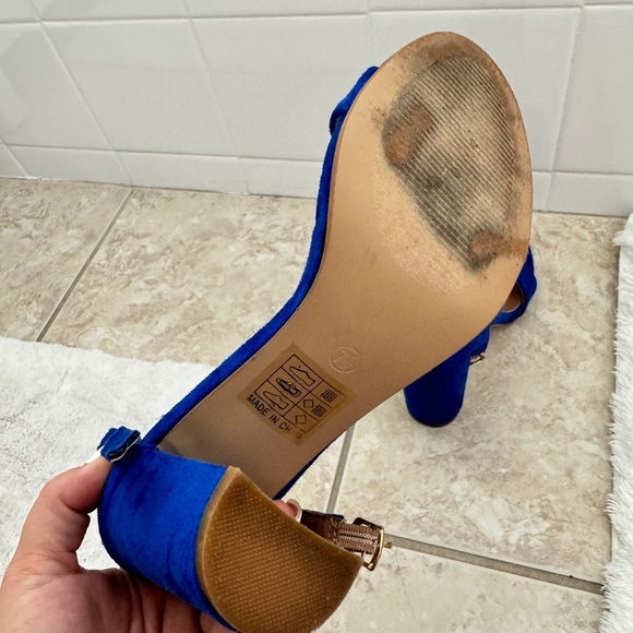 J. Adams Cobalt Blue Chunky Heels - Picture 10 of 15